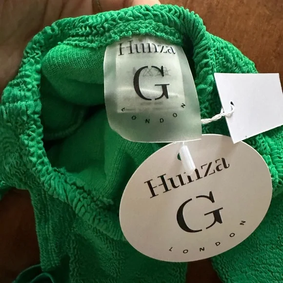 Hunza G Green Celeste Rashguard Crop Top Swim Top - Picture 5 of 10